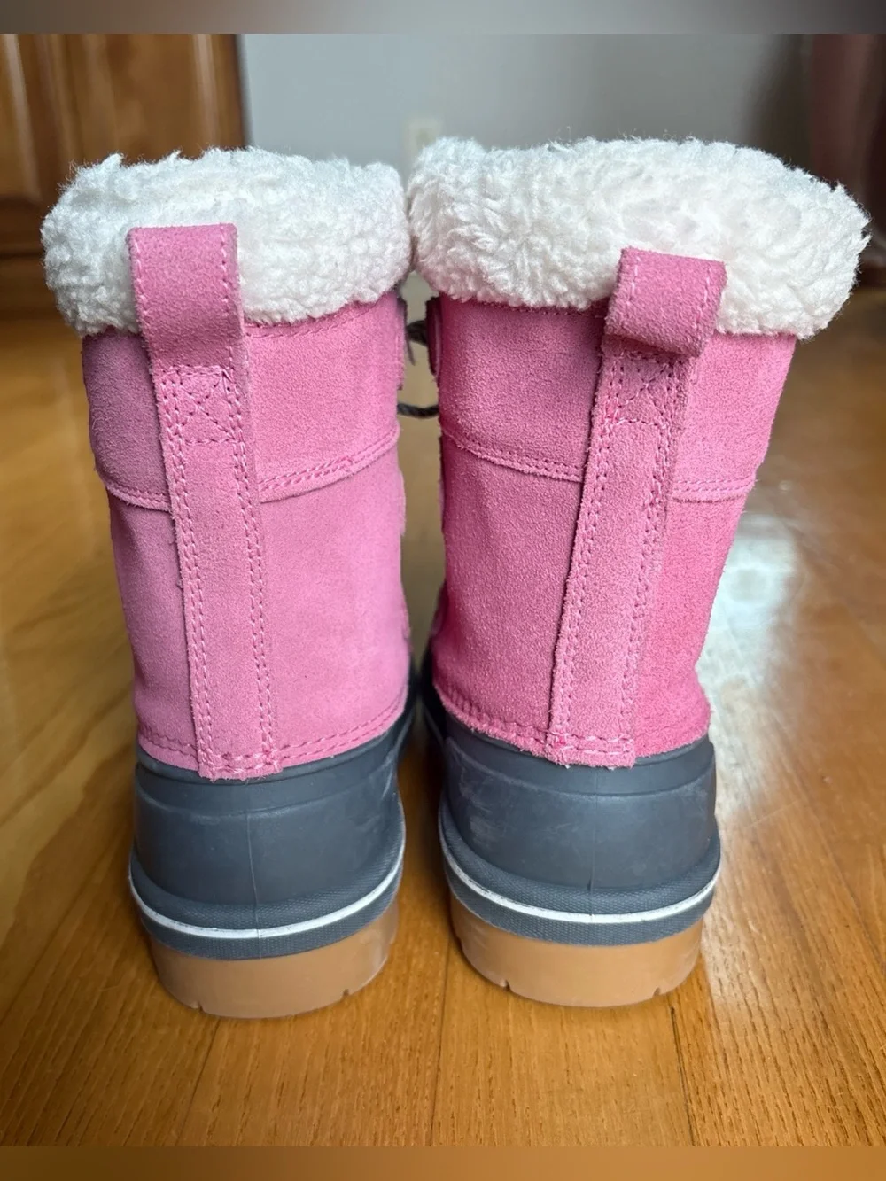 Cat & Jack kit Snow Boots Winter Pink White Gray WaterproofToddler Girls Size 13